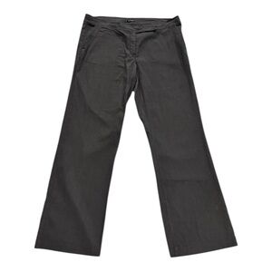 Eileen Fisher Pants Womens Size 14 Lightweight Linen Blend Dark Gray Trousers